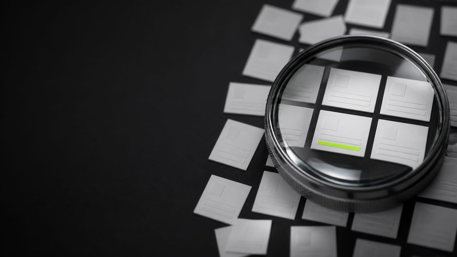 SEO audit lens examining website pages for search performance